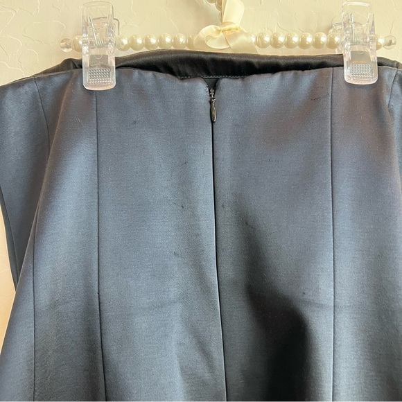 Diane Von Furstenberg Women's Strapless A-Line Midi Dress Satin Navy Blue 2 - Picture 9 of 10